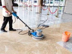 Commercial property floor waxing